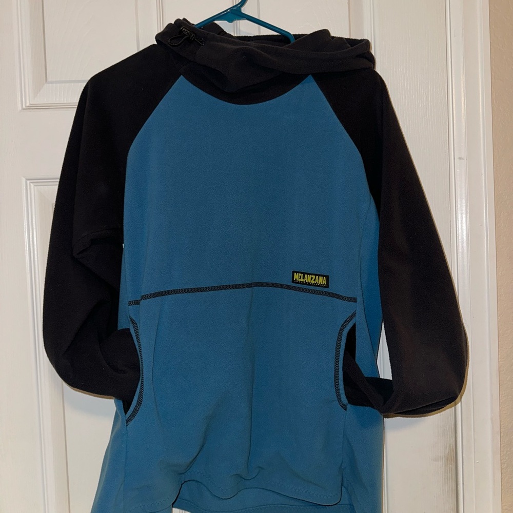Melanzana Charcoal and Sky Blue Women's windpro Hoodie